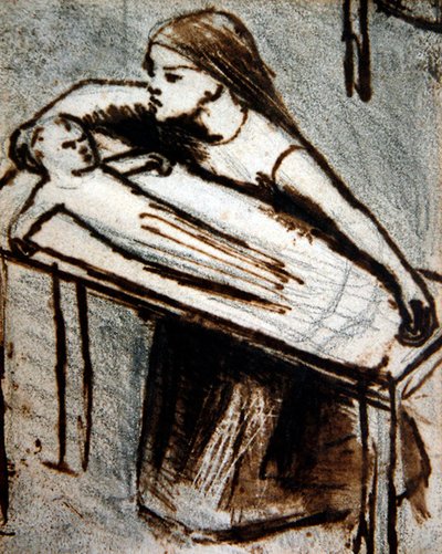 Kneeling Girl with Baby by Elizabeth Eleanor Siddal