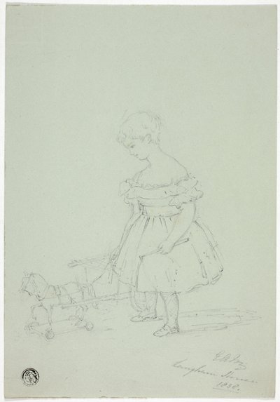 Girl with Toy Horse at Langham House by Elizabeth Murray