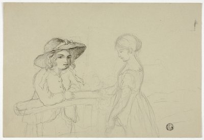Two Girls at Gate by Elizabeth Murray