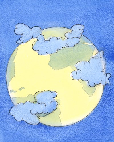 A dense cloud seems to cover those parts of the earth where there is war, which cuts off many people from God by Elizabeth Wang