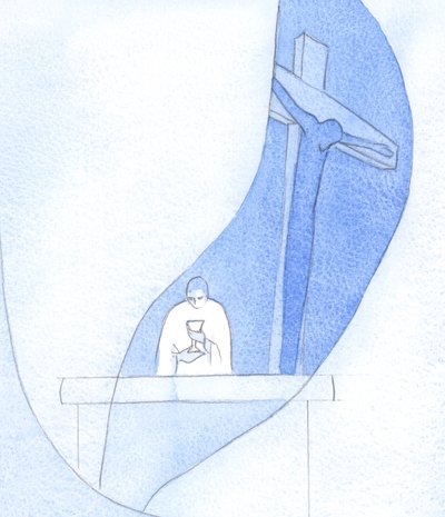 After the wine was consecrated, I saw the chalice which now held the Precious Blood; I saw the 