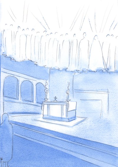 All who pray sincere prayers, during the Holy Sacrifice of the Mass, are praying through Christ, and with the Saints of Heaven by Elizabeth Wang