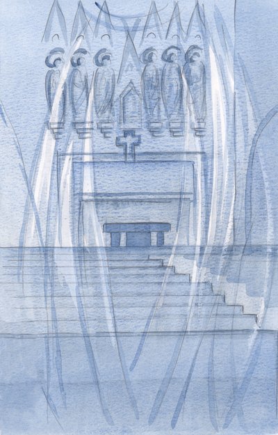 Angels worship wherever Christ is present, darkness or cold not withstanding by Elizabeth Wang