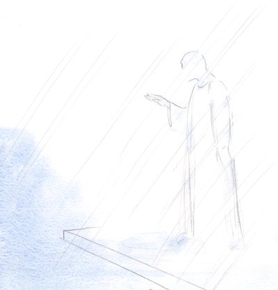 As the priest made the holy sign of the cross, and gave us his blessing, so also did Christ our High Priest by Elizabeth Wang