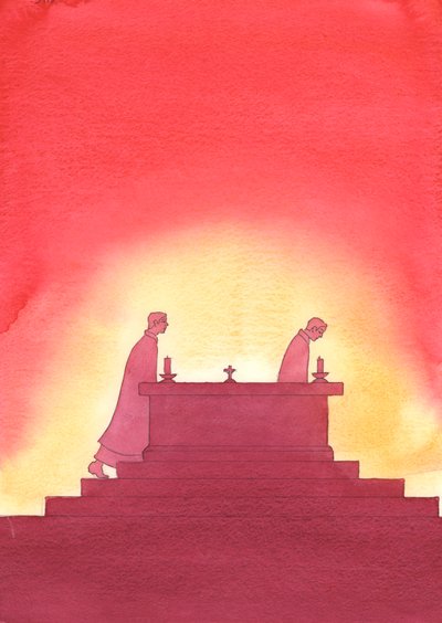 As the years pass, one priest leaves the altar and another follows in his footsteps to offer the Holy Sacrifice by Elizabeth Wang