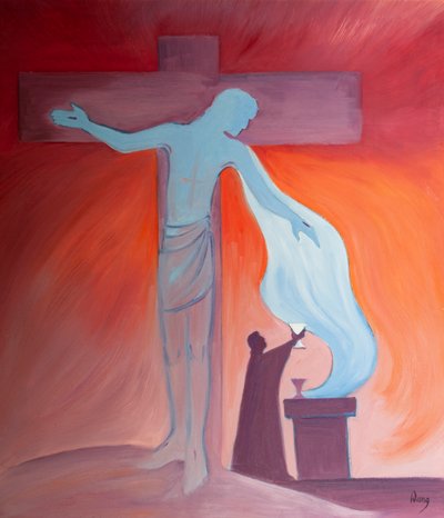 At Mass, Christ gives his Sacred Body and Blood as our spiritual food and drink by Elizabeth Wang