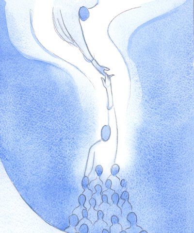 At every Mass we reach up and meet the Father through the Sacrifice of Christ our Head, bound together with each other and with Him by Elizabeth Wang