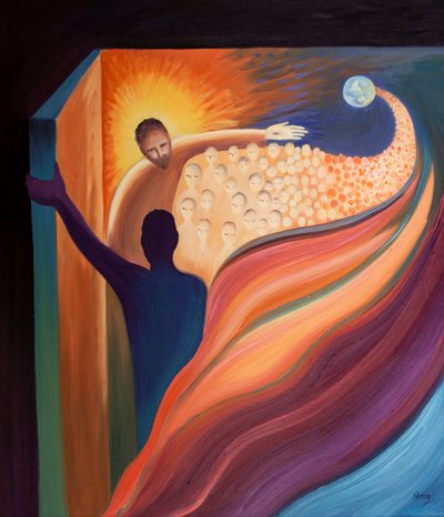 At the Ascension Christ, our brother, returned to the Father in triumph and opened a pathway to Heaven for us by Elizabeth Wang