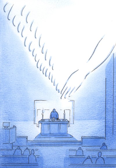 At the Consecration the Holy Spirit, by a mere 