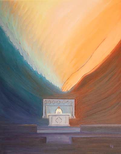 At the Consecration the Holy Spirit, by a mere 