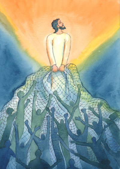 At the Mass, like a fisherman, Jesus draws up into His Kingdom those who love Him by Elizabeth Wang