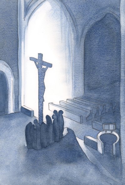 At the Mass we offer in thanksgiving a holy and living Sacrifice. by Elizabeth Wang