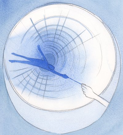 By a mere thread of charity, and a tiny prayer, we can save one who might have fallen to the depths by Elizabeth Wang