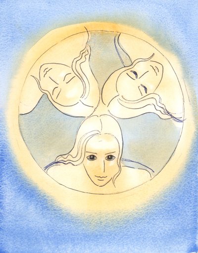 By this image, the Lord has provided a reminder that the Three Divine Persons are One God - Holy and undivided by Elizabeth Wang
