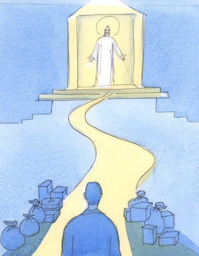 Christ awaits us at the tabernacle, as if at the 