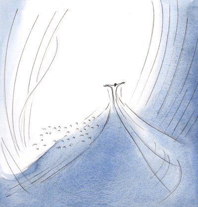 Christ comes out from the heart of the Father, out to reach us who are so far from God. He draws us into the Divine Embrace. by Elizabeth Wang