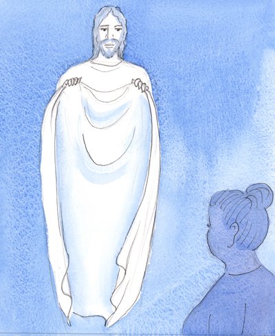Christ comforts and reassures us, like a mother reassuring her children when they are worried or distressed by Elizabeth Wang