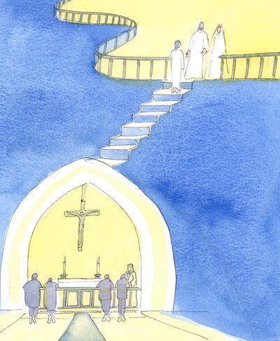 Christ invites us to appear at the altar rail, to receive Holy Communion; and at the end of life to appear at the rail at the edge of Heaven, made holy and ready to enter by Elizabeth Wang