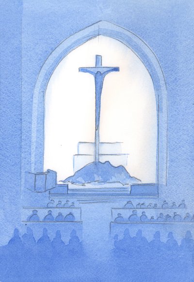 Christ offers from our sanctuary the same Sacrifice as that which He offered from the cross: a complete self-offering to the Father by Elizabeth Wang