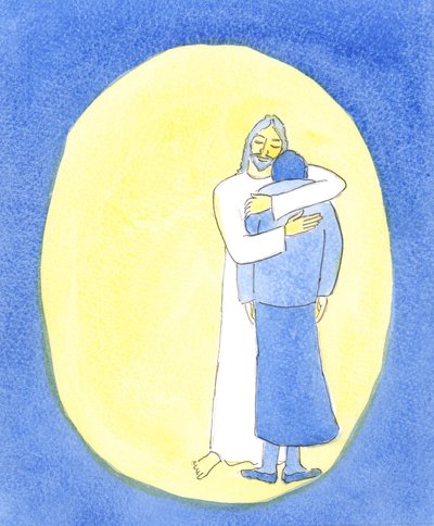 Christ showed me in Holy Communion that He was hugging me, as one hugs a child to console her, to help me through my difficulties by Elizabeth Wang