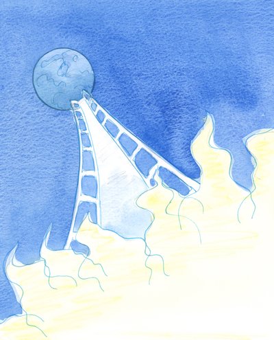 From the glory of Heaven, God has made a bridge to earth, through Christ, so that all who believe in Him and are baptised can have a sure hope of reaching Heaven, 2003 by Elizabeth Wang