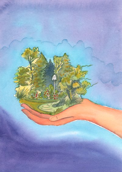 God made the world, and gave life to all that lives, and He delights in our delight in the beauty around us, which has its source in Him, 2002 by Elizabeth Wang