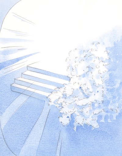 God welcomed his martyred monks to the company of the Saints. White blossoms decorated the entrance to glory by Elizabeth Wang