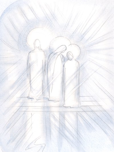I saw Jesus clearly, His Holy Mother by His side, and Saint Joseph beside Her. Christ gives them to us, as helpers and examples by Elizabeth Wang