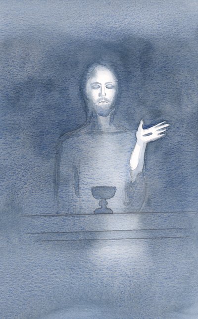 In His mercy, Christ comes to our altar, daily, as we welcome Him, in the darkness of faith by Elizabeth Wang