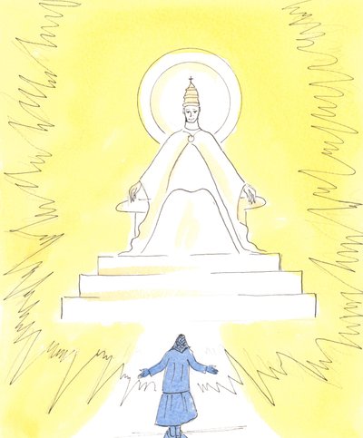 In faith we can see a blazing light, high up in church above the sanctuary by Elizabeth Wang