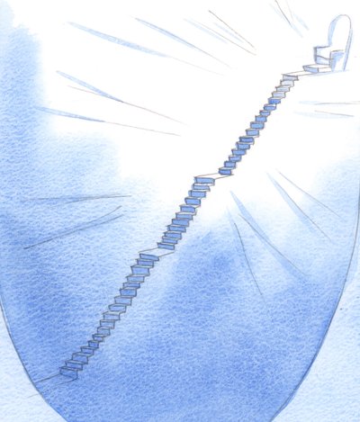In the spiritual life, a staircase lies ahead, very steep, yet with resting places. At the top stands God