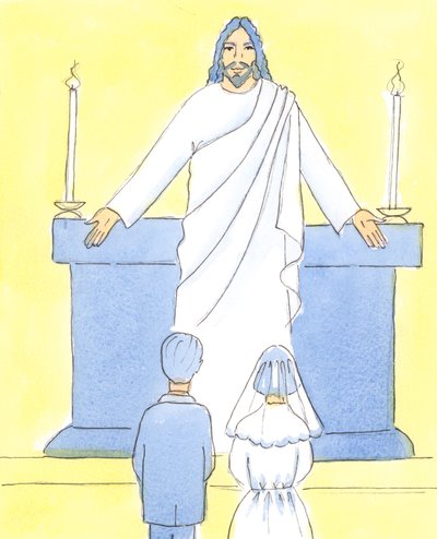 It is important that children making their First Holy Communion are taught about the Real Presence and about how to live holy and pure lives, 2004 by Elizabeth Wang