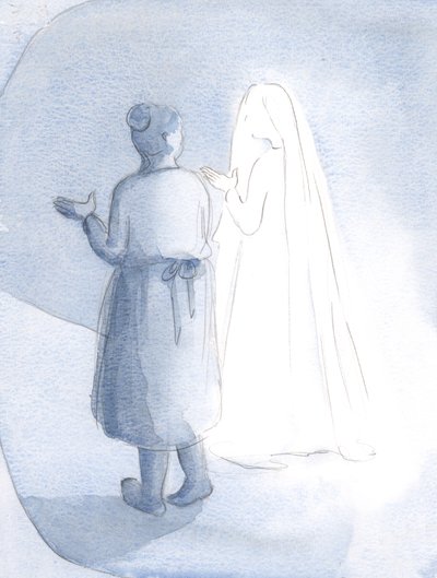 It seemed that we two women walked side by side, as I entrusted others to Her care by Elizabeth Wang