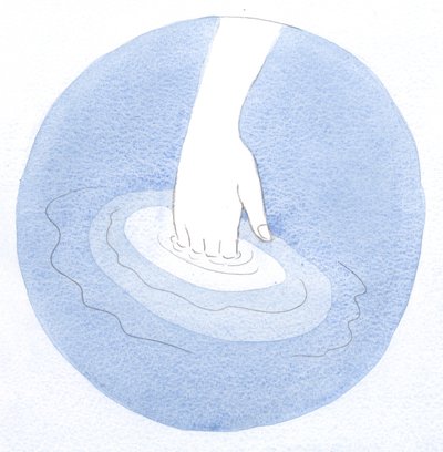 Just as a hand dipped into warm water scarcely feels the change, a soul full of divine life receives Christ in peaceful, perpetual glory by Elizabeth Wang