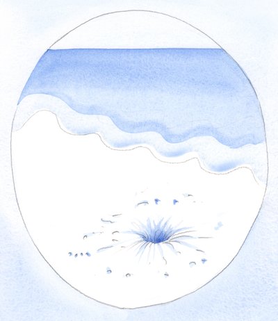 Just as light and air pour into a hollow space beneath sand, God