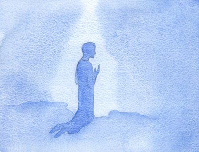 Kneeling on a hillside in Galilee, Jesus praised God and thanked Him for His Holy Mother, and for Her love and prayers by Elizabeth Wang