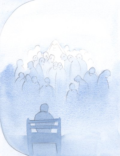 Mary waited peacefully, as I listed all the dear ones in prayer - priests and many others by Elizabeth Wang