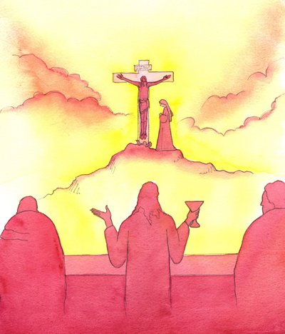 On the night before He died, Jesus instituted the Holy Eucharist, at the Last Supper by Elizabeth Wang