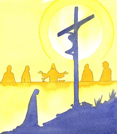 On the night before He died, Jesus instituted the Holy Eucharist, at the Last Supper by Elizabeth Wang