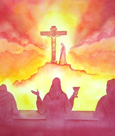 On the night before He died, Jesus instituted the Holy Eucharist, at the Last Supper by Elizabeth Wang
