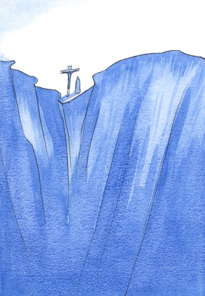 Our Lady endured grief and horror, watching her son at the very edge of the Abyss, before she was eventually glorified as the Mother of God, 2002 by Elizabeth Wang