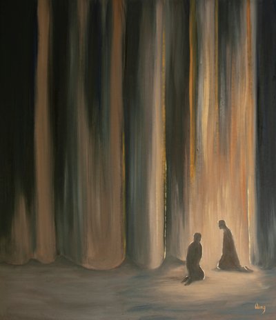 Our prayers, even in darkness, unite us with Jesus, who prepares us for the Heavenly glory that lies behind the curtain by Elizabeth Wang