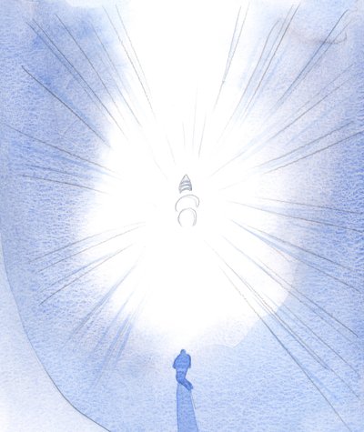Saints and angels gather around the three Divine Persons; God the Father is 
