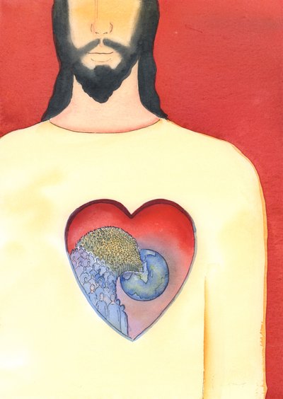 The Heart of Jesus Christ our Saviour is so vast that it contains the whole universe, our world, and everyone on it, 2004 by Elizabeth Wang