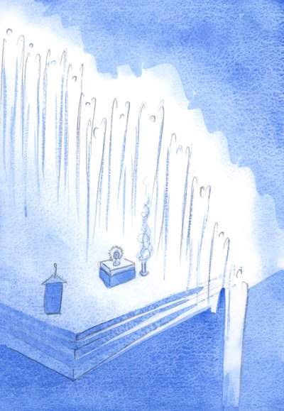 The Holy Angels formed a guard of honour from the heights of the church - in silent adoration of Christ, at Exposition by Elizabeth Wang