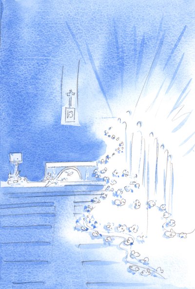 The Holy Angels were present: and were decorating the Church with garlands, showing Heaven