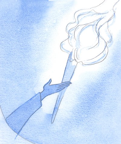 The Holy Spirit can help us in our weakness. Our sincere prayer calls down, it seems, a blazing torch to lighten our way by Elizabeth Wang