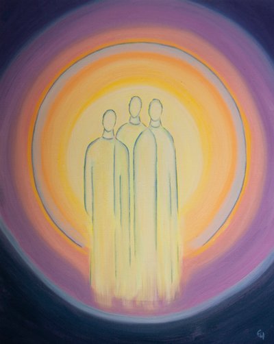 The Holy Trinity, One God, three Persons, lives within the soul of the Christian in dazzling splendour. by Elizabeth Wang