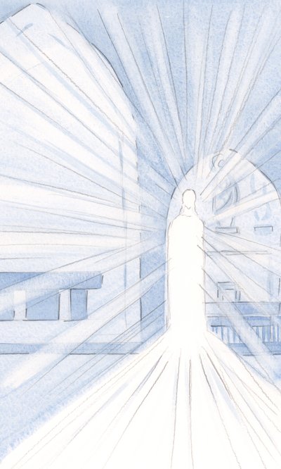 The Light of Christ in the Blessed Sacrament pours out its Radiance within our Church, and upon the whole world by Elizabeth Wang