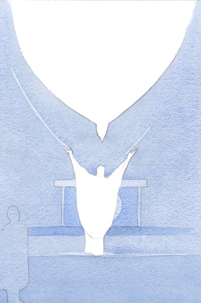 The Most Holy Spirit - as if with wings outstretched - was poised above Christ